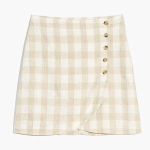 NWT - Madewell Linen-Blend Tulip-Hem Mini Skirt: Undyed Edition - Size 0